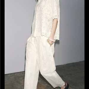 Zara Cream Eyelet Women's Jumpsuit